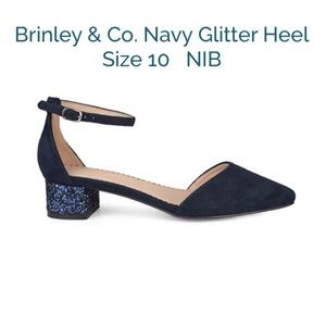 Brinley & Co Navy Glitter Heel